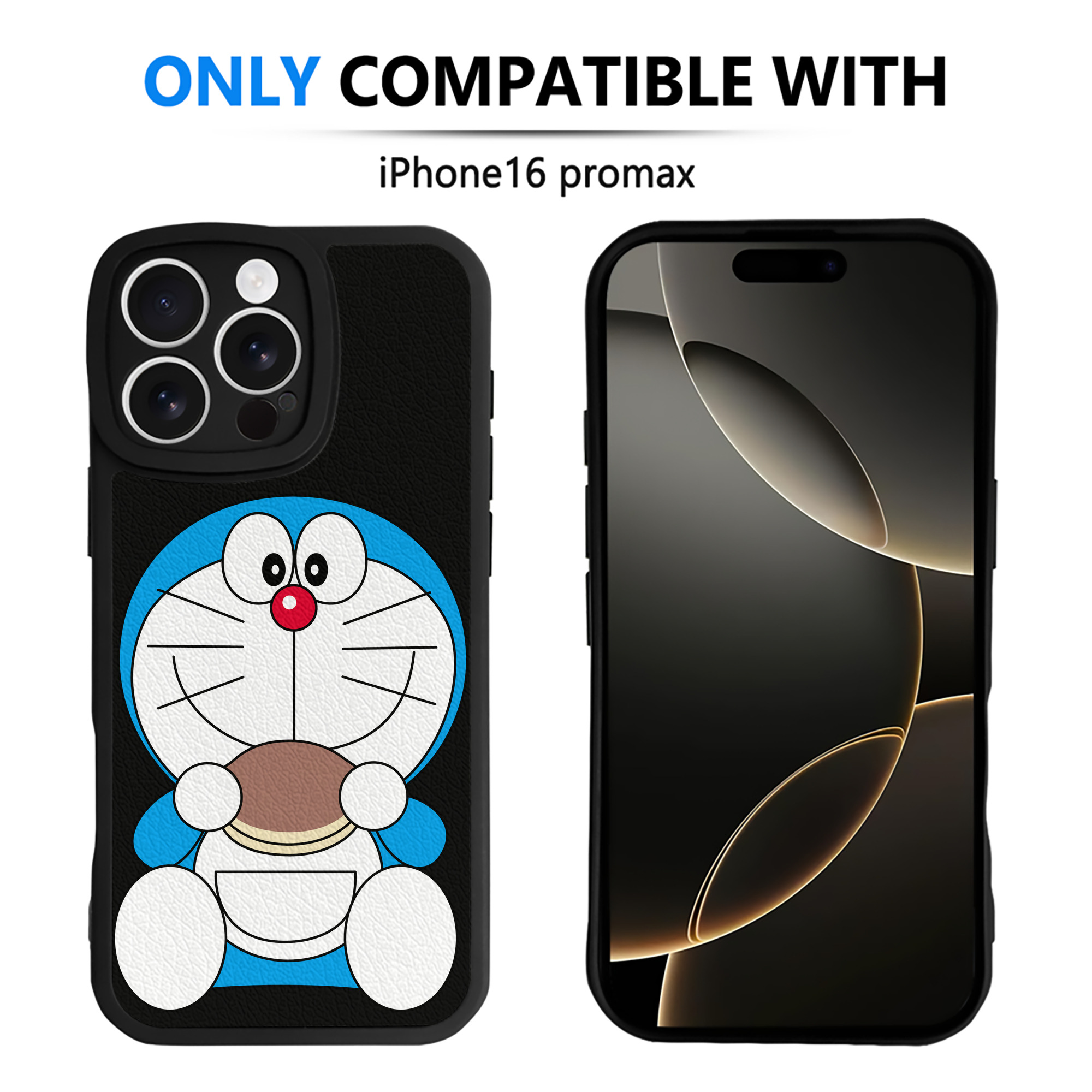 （画像用） ドラえもん Doraemon 【iPhone 16シリーズ対応】シリコンスマホケース（レザー調） 材質：シリコン